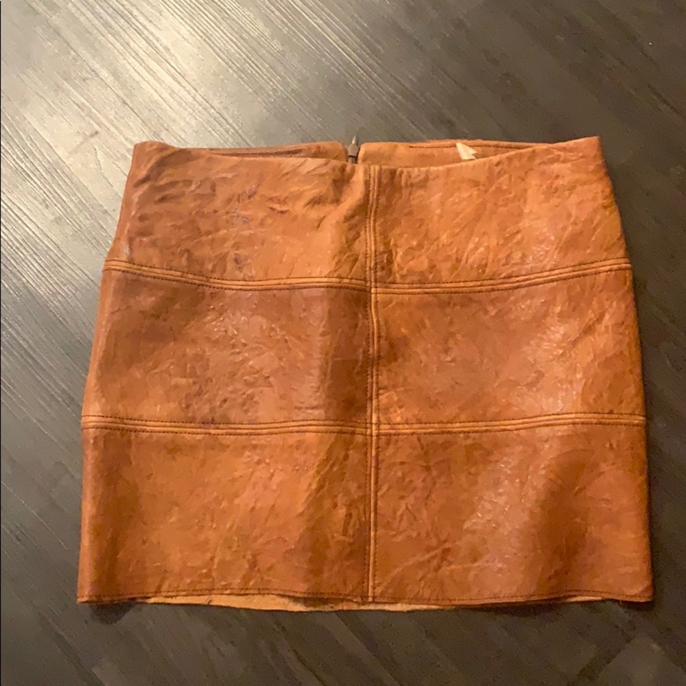 Mini leather skirt